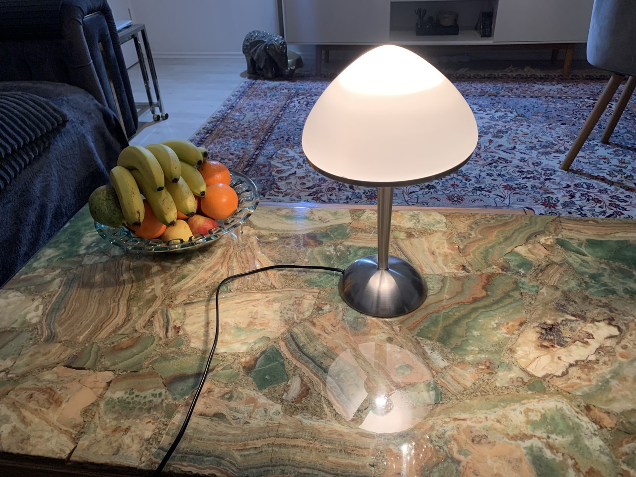 Vintage MUSHROOM Table Lamp/ Opal Glass Light/ 80s Desk Lamp/ Mushroom Standing Lamp/ Mid Cenctury Modern Light Pilzlampe