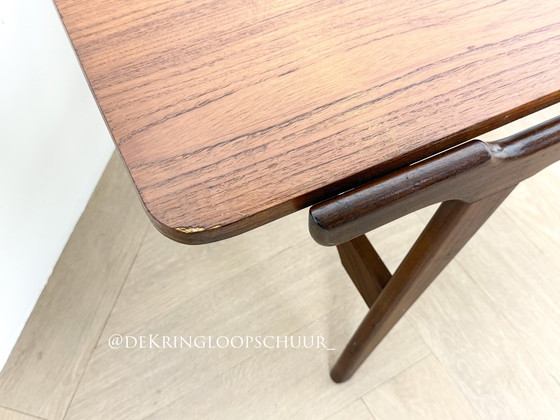 Image 1 of Tavolino da caffè vintage di metà secolo con piano in formica reversibile, impiallacciatura in teak