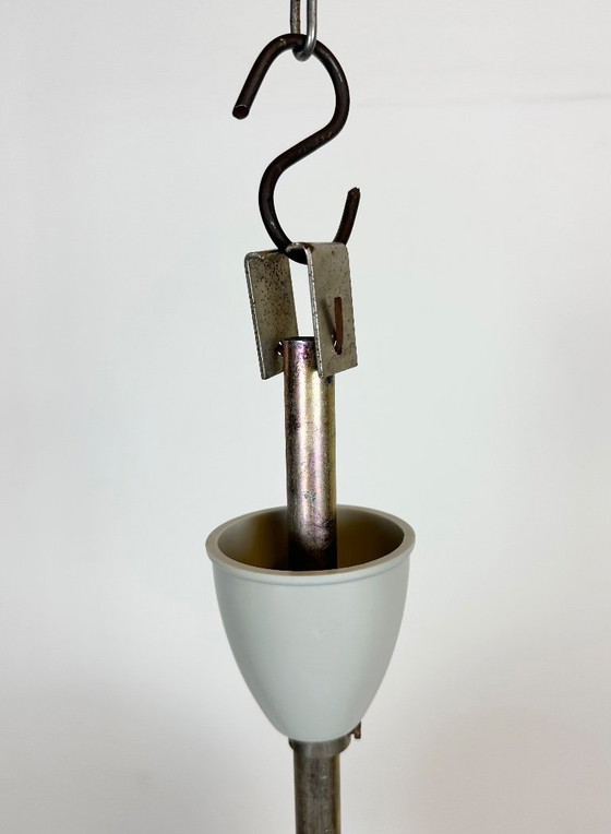 Image 1 of Grey Industrial Bakelite Double Sided Factory Clock from Pragotron, 1980s