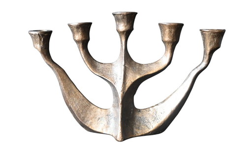 Bronze candlestick 5 arm by Horst Dalbeck, 1960