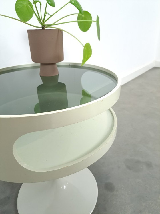 Image 1 of Table Opal Möbel au design futuriste avec plateau en verre fumé