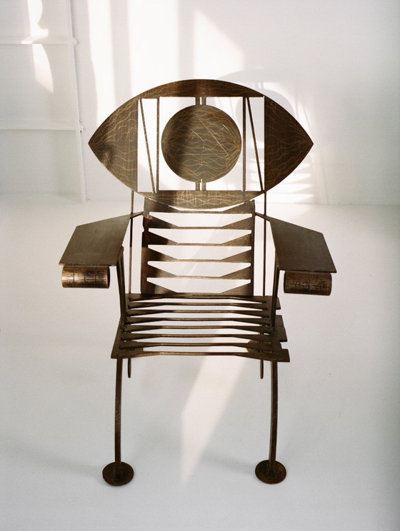 Image 1 of Sculpturale stalen fauteuil / Werk van een Nigeriaanse kunstenaar, circa 1960/70