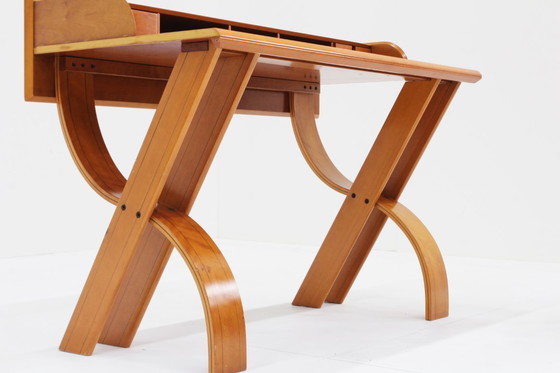 Image 1 of Italienischer Holzschreibtisch und Stuhl 1970er Jahre