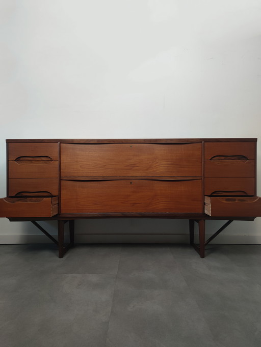 Unique Vintage Danish Sideboard In Teak With Rosewood