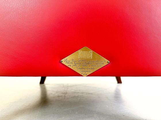 Image 1 of Lyra Fauteuil Poltrona Frau By Renzo Frau Cuir Rouge Lira