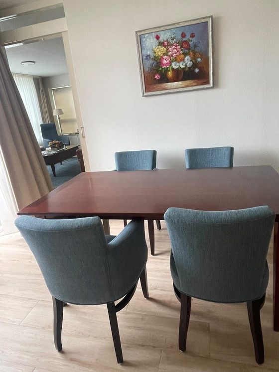 Set Van 4 Mulleman Soho Eetkamerstoelen Blauw – Textile (photo 9 of 9)