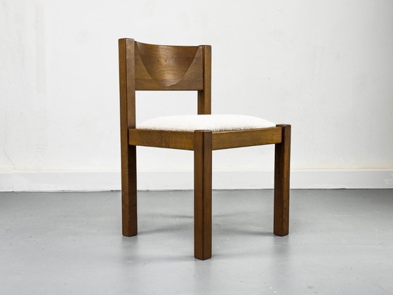 Image 1 of Brutalist Smoked Oak Dining Chairs, 1970s Set of 6