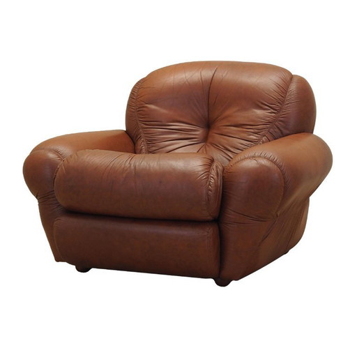 Bruine fauteuil, Italiaans design, jaren 70, productie: Italië