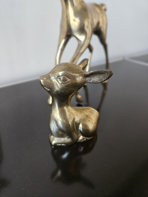 Image 1 of Brass Bambi set of 3