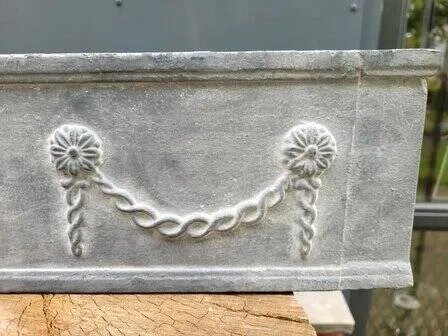 Grote Franse gietijzeren plantenbak, Grijs, Vintage (foto 3 van 7)