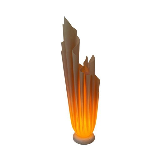 Georgia Jacobs - Table lamp model ‘Athena’ - Handkerchief shaped shade on marble dome - France, ca. 1970’s - Medium version (53c
