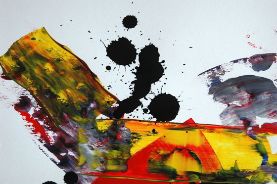 Image 1 of CB.Abstract op papier 24/25 tweeluik kunstwerk