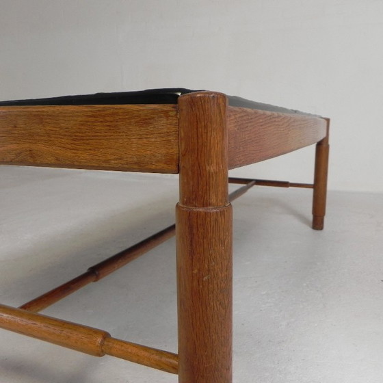 Image 1 of Tavolino da caffè vintage con piano in ardesia e struttura in rovere, anni '60.