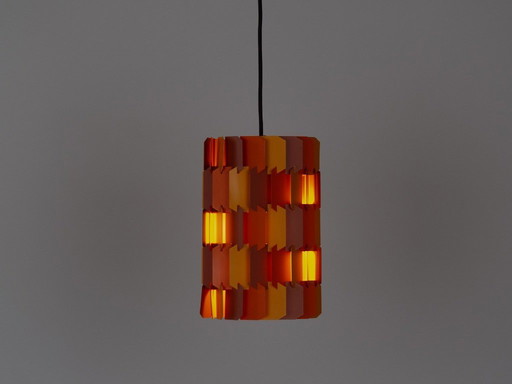 Danish vintage pendant lamp Facet pop by Louis Weisdorf, Lyfa, 1972