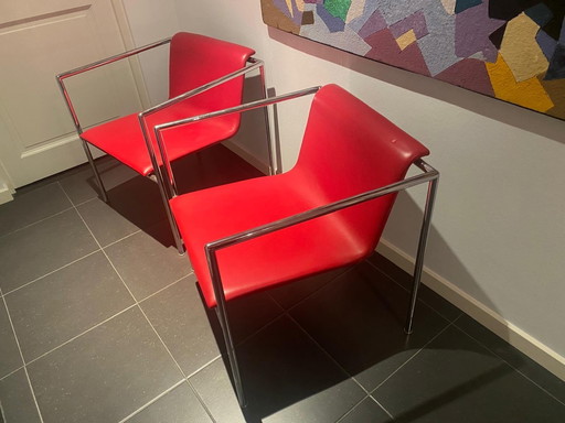 Set rode, Italiaanse designstoelen