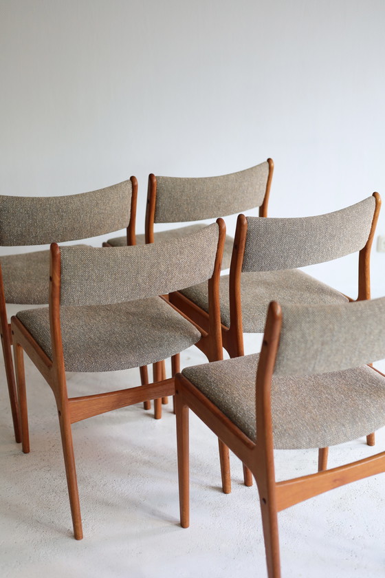 Image 1 of Set van 5 Eetkamerstoelen Johannes Andersen, Deens Jaren 50/60