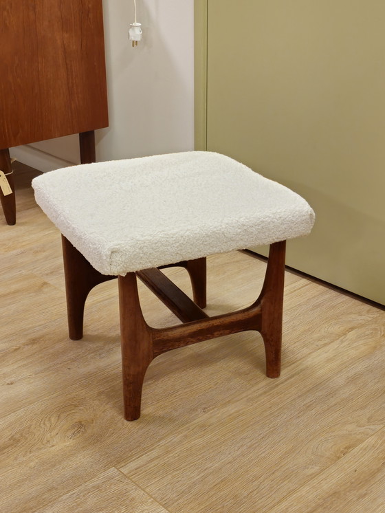 Image 1 of Vintage Danish Teak Footstool Bench Hocker Footstool Stool Stool Teddy Teak