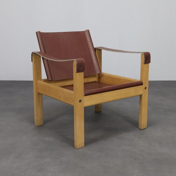 Image 1 of Set van 2 loungestoelen in teak en zadelleer van Karl Heinz Bergmiller voor Escriba, Brazilië, jaren 1970