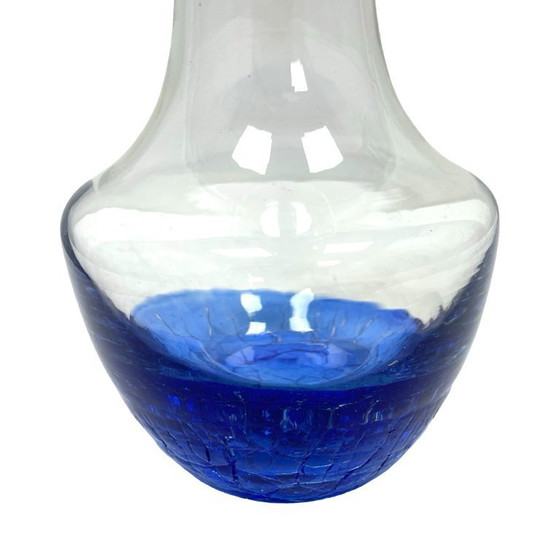 Image 1 of "Flirt" Glass Vase by R&B Ritzenhoff Breker – Cobalt Crackle Glass – 1990s