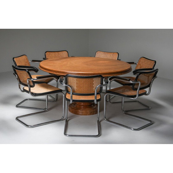 Image 1 of Vintage Postmodern Marble Dining Table in Earthy Tones 1970s