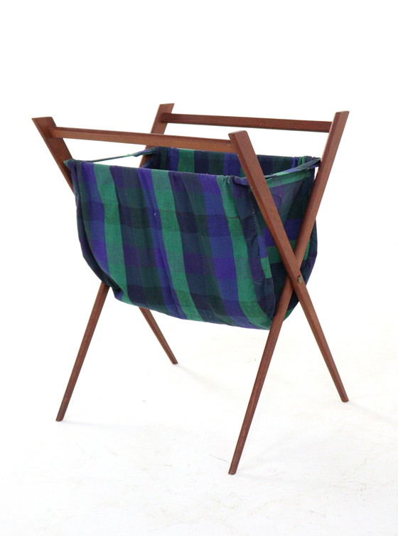 Image 1 of Vintage Danish reading basket reading rack magazine rack