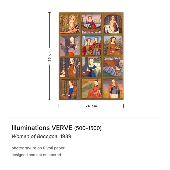 Verlichting VERVE Fotogravure Vrouwen van Boccace 1939 – Litho's & Zeefdrukken, Paper (photo 3 of 5)