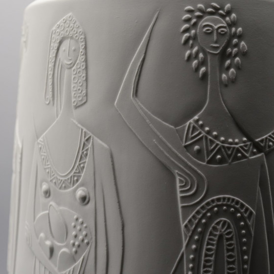 Image 1 of Rare CUNO FISCHER Hutschenreuther Bisque Porcelain Floor Vase 1969 H33cm D21cm
