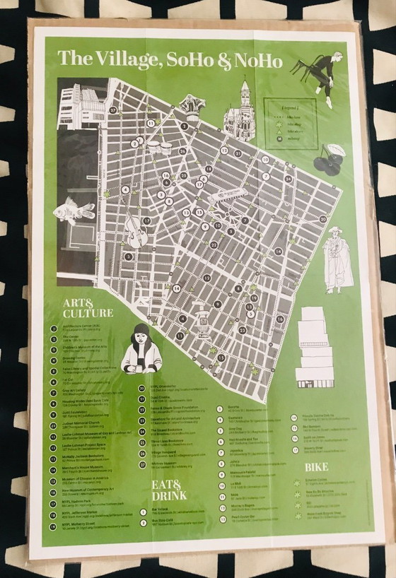 Image 1 of Set of 3 map's New York neighborhoods to frame