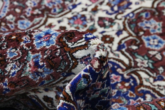 Image 1 of Toile persane originale nouée à la main à Tabriz, patine bleue, style vintage, 332 x 219 cm