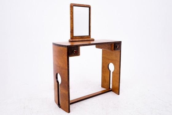Image 1 of Ensemble coiffeuse + chaise Art déco, Pologne, Art déco, vers 1940.