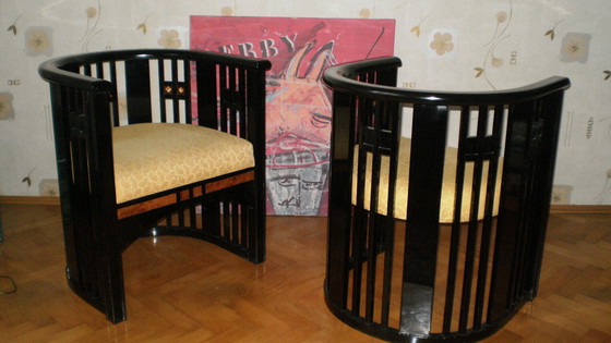 Image 1 of 2 fauteuils de style Josef Hoffmann