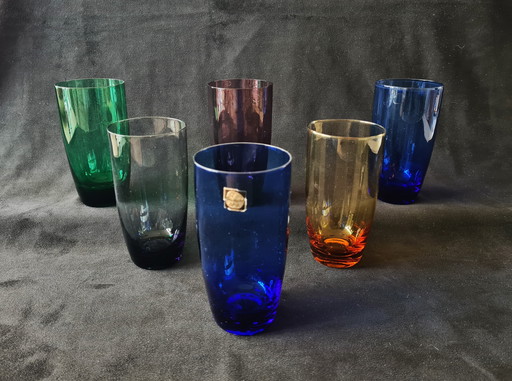 Max Verboeket Designer. Vintage Crystal Union Maastricht Design Drinking glasses Carnival