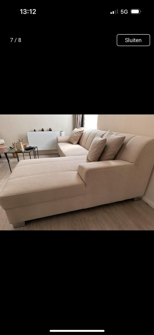 Beige hoekbank bxdxh 239x152x75 cm
