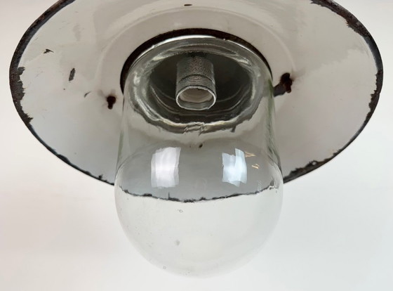 Image 1 of Green Enamel and Cast Iron Industrial Pendant Light, 1960s