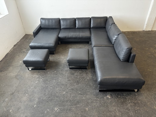 Rolf Benz EGO XXL Designersofa Couch Leder Anthrazit neuwertig!