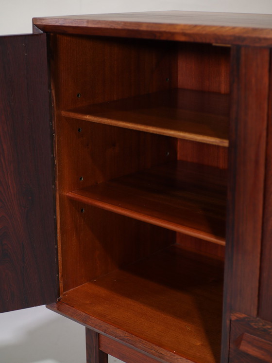 Image 1 of Buffet haut avec bar en bois de rose Buffet danois