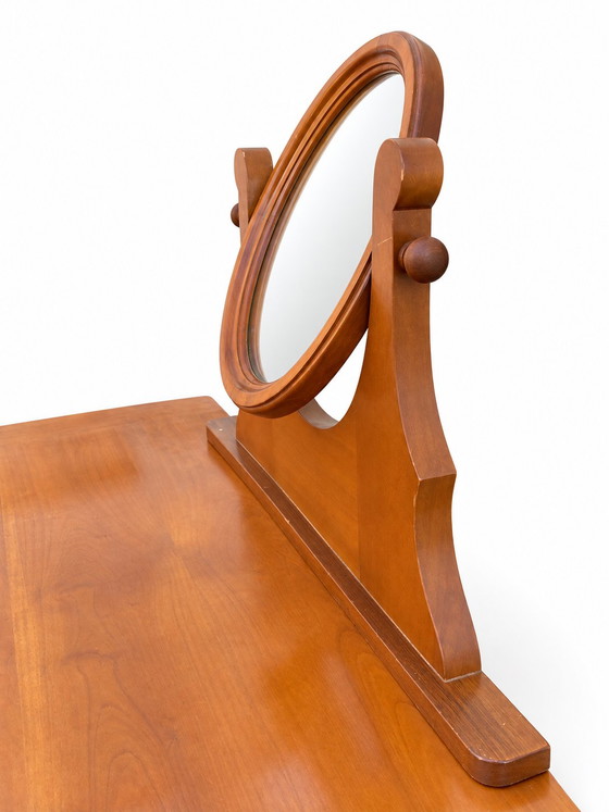 Kersenhouten console Kaptafel met draaibare ovale spiegel – Wood, Glass (photo 8 of 9)