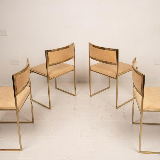 Sedie SQ-AL di Willy Rizzo per Maison Willy Rizzo – Versione Ottone 1970 – Sedie da pranzo (photo 15 of 27)
