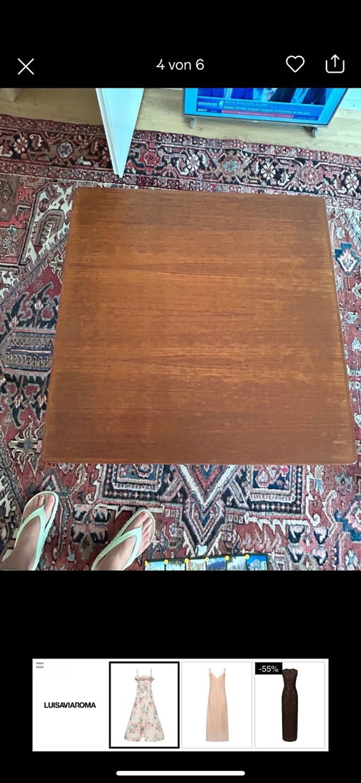 Coffee table teak 60s Henning Kjaernulf Danmark