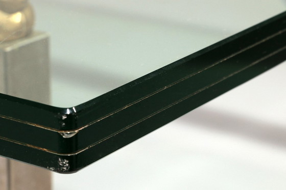 Image 1 of Tavolino da caffè in vetro Peter Ghyczy con struttura in acciaio inossidabile Biri T29