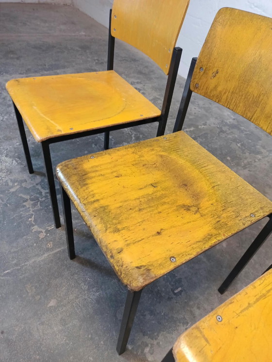 4 x sedie industriali vintage – Sedie da pranzo, Metallo, Legno (photo 11 of 15)