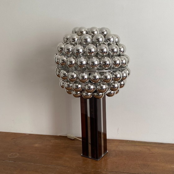Kinetic Lamp. 1970. Smoked Plexiglas. Space Age. – Table lamps, Metal (photo 3 of 7)