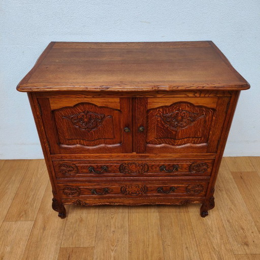Commode vintage de style Queen Anne, meuble bar, meuble hi-fi, commode