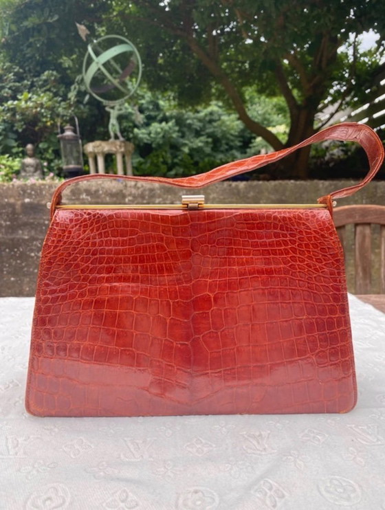 Lancel handtas croco vintage uitstekend – Top handle tassen, Leather (photo 3 of 9)