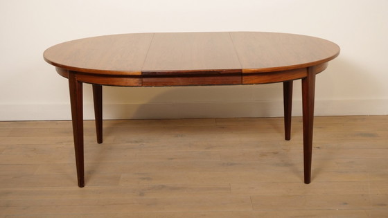 Image 1 of Vintage Round Dining Table Omann Jun Rosewood ExtendableVintage Round Dining Table Omann Jun Rosewood ExtendableVintage Round