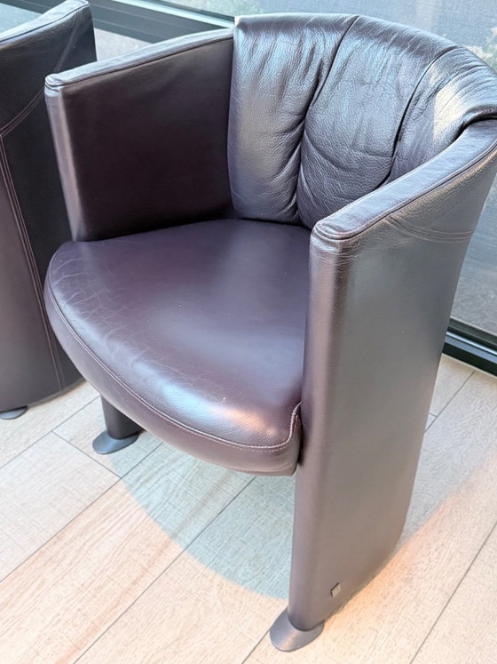 6 poltrone originali Rolf Benz 390 in pelle color melanzana – Leather (photo 2 of 6)
