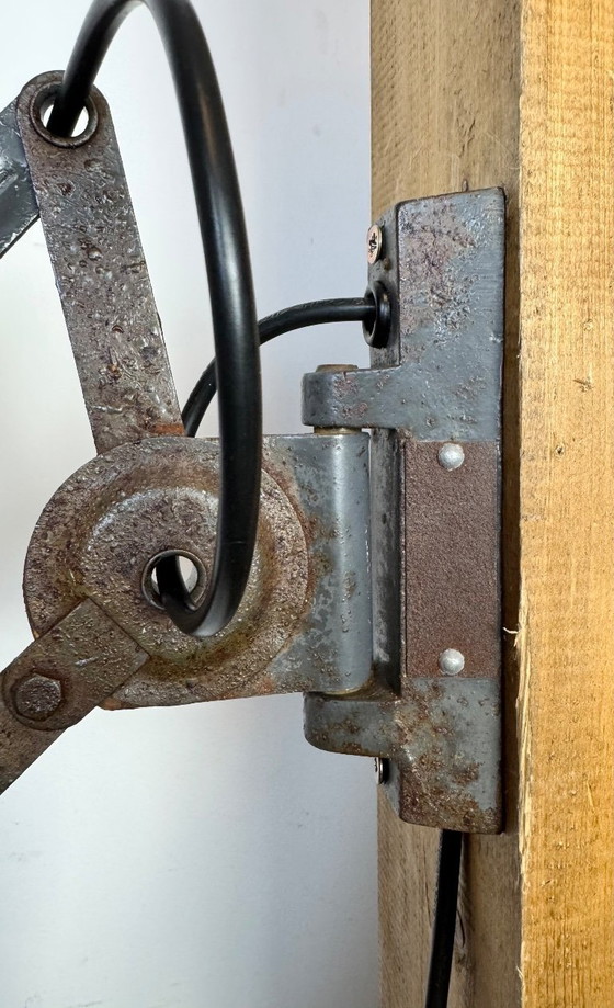 Image 1 of Grey Industrial Scissor Wall Lamp from Elektroinstala, 1960s