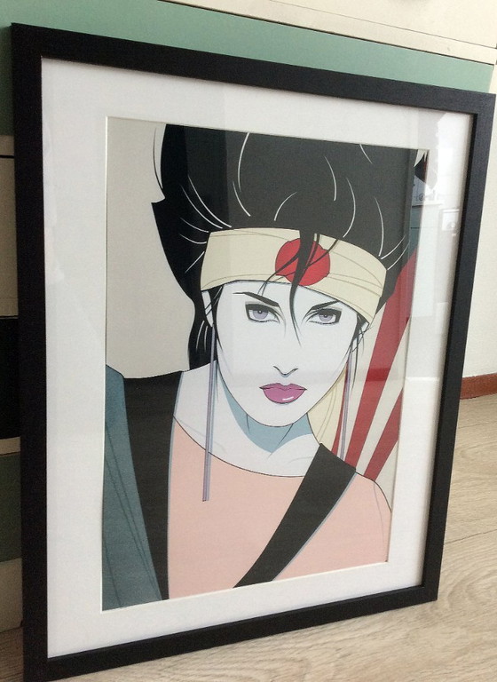 Image 1 of  Pop Art Patrick Nagel Sushi Girl Poster in Frame