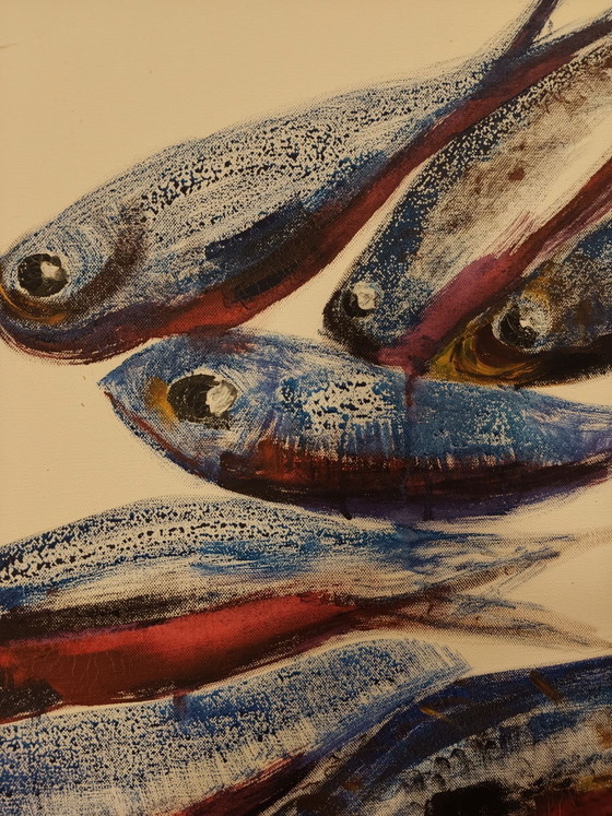 Pintura al óleo "Peces" – Pinturas y dibujos, Lienzo (photo 3 of 6)