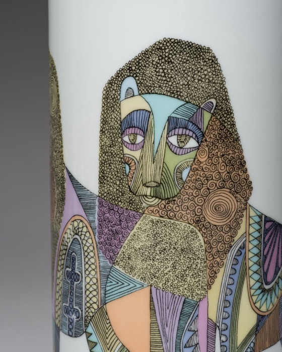 Image 1 of Rosenthal Studio-Line “Lions” Designer Vase Duo Cuno Fischer & Bjørn Wiinblad